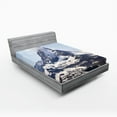 thumbnail image 1 of Ambesonne Nature Fitted Sheet, Glacier Summit Scenery, Full Size, Blue White Black, 1 of 3