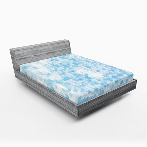 Ambesonne Nature Fitted Sheet, Glisten Fish Sunlight, Full Size, Blue Purple White