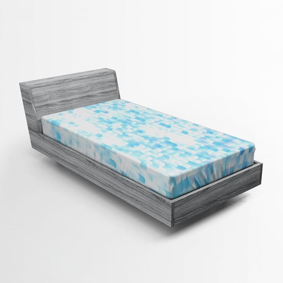 Ambesonne Nature Fitted Sheet, Glisten Fish Sunlight, Twin Size, Blue Purple White