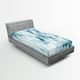 thumbnail image 1 of Ambesonne Nature Fitted Sheet, Grunge Marble Effect, Twin Size, Cadet Blue Seafoam, 1 of 3