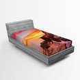 thumbnail image 1 of Ambesonne Nature Fitted Sheet, Harbor Sea Shore Sky, Twin XL Size, Multicolor, 1 of 3