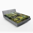 thumbnail image 1 of Ambesonne Nature Fitted Sheet, House in Forest, Queen Size, Green, 1 of 3