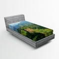 thumbnail image 1 of Ambesonne Nature Fitted Sheet, Idyllic Scenery, Twin XL Size, Green, 1 of 2