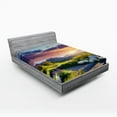 thumbnail image 1 of Ambesonne Nature Fitted Sheet, Idyllic Sky Europe Park, Queen Size, Fern Green Blue Lilac, 1 of 2