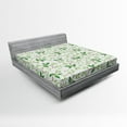 thumbnail image 1 of Ambesonne Nature Fitted Sheet, Ivy Green Leaves, Full Size, Green Brown, 1 of 2