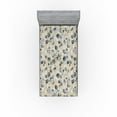 thumbnail image 1 of Ambesonne Nature Fitted Sheet, Leaves on Grungy Back Art, Twin Size, Dark Sky Blue and Grey Yellow, 1 of 5