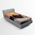 thumbnail image 1 of Ambesonne Nature Fitted Sheet, Mist Clouds Mountain, Twin Size, Orange Brown, 1 of 2