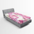 thumbnail image 1 of Ambesonne Nature Fitted Sheet, Mosaic Peony Flowers Art, Twin Size, Pink Purple White, 1 of 3