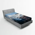 thumbnail image 1 of Ambesonne Nature Fitted Sheet, Mountain Flying Eagle, Twin XL Size, Brown White Blue, 1 of 2