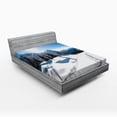 thumbnail image 1 of Ambesonne Nature Fitted Sheet, Mountain Pine Trees, Full Size, White Blue, 1 of 2