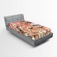 thumbnail image 1 of Ambesonne Nature Fitted Sheet, Northwoods Falling Leaf, Twin XL Size, Coral Taupe, 1 of 2