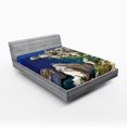 thumbnail image 1 of Ambesonne Nature Fitted Sheet, Ocean Summer Seascape, Full Size, Navy Beige, 1 of 2