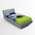thumbnail image 1 of Ambesonne Nature Fitted Sheet, Old Tree in Grass Field, Twin XL Size, Green Blue, 1 of 2
