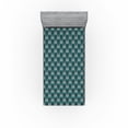 thumbnail image 1 of Ambesonne Nature Fitted Sheet, Oversimplified Blossom Print, Twin XL Size, Dark Seafoam Eggshell, 1 of 1