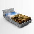 thumbnail image 1 of Ambesonne Nature Fitted Sheet, Park in Czech Republic, Twin XL Size, Olive Green Sky Blue, 1 of 2