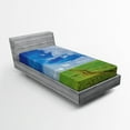 thumbnail image 1 of Ambesonne Nature Fitted Sheet, Path in Meadow Rural, Twin Size, Blue, 1 of 2