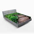thumbnail image 1 of Ambesonne Nature Fitted Sheet, Pathway Stream Jungle, Full Size, Brown Green, 1 of 2