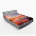 thumbnail image 1 of Ambesonne Nature Fitted Sheet, Pathway Sunset at Ocean, Full Size, Orange Lavender, 1 of 3