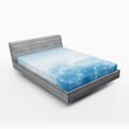 thumbnail image 1 of Ambesonne Nature Fitted Sheet, Peaceful Fluffy Clouds, Queen Size, Blue White, 1 of 3