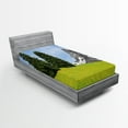 thumbnail image 1 of Ambesonne Nature Fitted Sheet, Peaceful Summer Day, Twin XL Size, Green Blue, 1 of 3