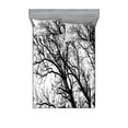 thumbnail image 1 of Ambesonne Nature Fitted Sheet & Pillow Sham Set, Autumn Fall Tree Branch, Full, Black and White, 1 of 2