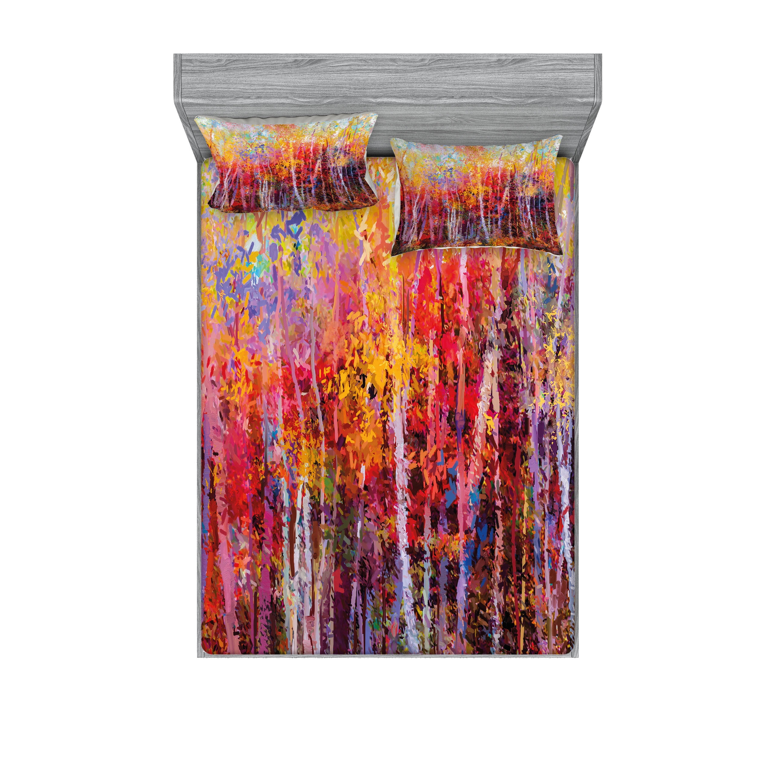 Full Multicolor Microfiber Abstract Bedding Set