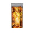 thumbnail image 1 of Ambesonne Nature Fitted Sheet & Pillow Sham Set, Autumn in Relax Forest, Twin, Orange Brown, 1 of 2