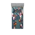 thumbnail image 1 of Ambesonne Nature Fitted Sheet & Pillow Sham Set, Blooming Sakura Flowers, Twinxl, Pale Pink Orange, 1 of 2