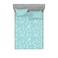 thumbnail image 1 of Ambesonne Nature Fitted Sheet & Pillow Sham Set, Blooming Twigs Leaves, Full, Pale Blue White, 1 of 2