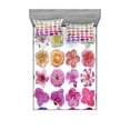 thumbnail image 1 of Ambesonne Nature Fitted Sheet & Pillow Sham Set, Flowers Petunia Botanic, Full, White Lilac Pink, 1 of 3