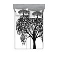 thumbnail image 1 of Ambesonne Nature Fitted Sheet & Pillow Sham Set, Flowersnd Grass Garden, Full, Black and White, 1 of 2