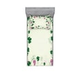 thumbnail image 1 of Ambesonne Nature Fitted Sheet & Pillow Sham Set, Grape Vines Fruit Garden, Twinxl, Pink Purple Green, 1 of 3