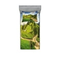thumbnail image 1 of Ambesonne Nature Fitted Sheet & Pillow Sham Set, Hillside Meadow Trees, Twin, Green Blue, 1 of 2