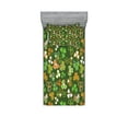 thumbnail image 1 of Ambesonne Nature Fitted Sheet & Pillow Sham Set, Lucky Clover, Twinxl, Green and Orange, 1 of 2