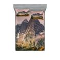 thumbnail image 1 of Ambesonne Nature Fitted Sheet & Pillow Sham Set, Mountain Forest Scenery, Full, Multicolor, 1 of 3