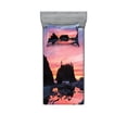 thumbnail image 1 of Ambesonne Nature Fitted Sheet & Pillow Sham Set, Mystic Beach Skyline, Twin, Multicolor, 1 of 3