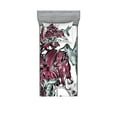 thumbnail image 1 of Ambesonne Nature Fitted Sheet & Pillow Sham Set, Orchids and Hummingbird, Twin, Burgundy, 1 of 2