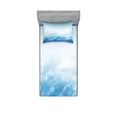 thumbnail image 1 of Ambesonne Nature Fitted Sheet & Pillow Sham Set, Peaceful Fluffy Clouds, Twin, Blue White, 1 of 2