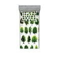 thumbnail image 1 of Ambesonne Nature Fitted Sheet & Pillow Sham Set, Pines Planes Bushes Tree, Twinxl, White and Green, 1 of 2