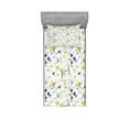 thumbnail image 1 of Ambesonne Nature Fitted Sheet & Pillow Sham Set, Poppies Daisies Rural, Twin, Pale Green Yellow Blue, 1 of 2