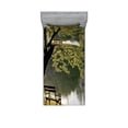 thumbnail image 1 of Ambesonne Nature Fitted Sheet & Pillow Sham Set, Resting at Riverside, Twin, Green, 1 of 2