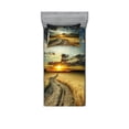 thumbnail image 1 of Ambesonne Nature Fitted Sheet & Pillow Sham Set, Road Field with Ripe, Twin, Multicolor, 1 of 2