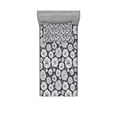 thumbnail image 1 of Ambesonne Nature Fitted Sheet & Pillow Sham Set, Sketchy Floral Dandelion, Twinxl, Black and White, 1 of 2