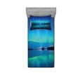 thumbnail image 1 of Ambesonne Nature Fitted Sheet & Pillow Sham Set, Sky Scenery Lake, Twin, Violet Blue, 1 of 2