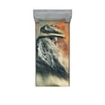 thumbnail image 1 of Ambesonne Nature Fitted Sheet & Pillow Sham Set, Snowy Peak Mountain, Twin, Grey Orange, 1 of 2