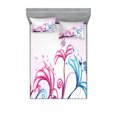 thumbnail image 1 of Ambesonne Nature Fitted Sheet & Pillow Sham Set, Spring Style Design, Full, Lilac Pink Sky Blue, 1 of 3