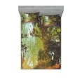 thumbnail image 1 of Ambesonne Nature Fitted Sheet & Pillow Sham Set, Spring with Fall Leaves, Full, Multicolor, 1 of 2