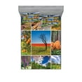 thumbnail image 1 of Ambesonne Nature Fitted Sheet & Pillow Sham Set, Springtime Countryside, Queen, Multicolor, 1 of 2