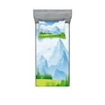 thumbnail image 1 of Ambesonne Nature Fitted Sheet & Pillow Sham Set, Summer Meadow with Daisy, Twinxl, Lime Green Pale Blue, 1 of 2