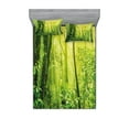 thumbnail image 1 of Ambesonne Nature Fitted Sheet & Pillow Sham Set, Tropical Amazon Forest, Full, Forest Green Pale Green, 1 of 2